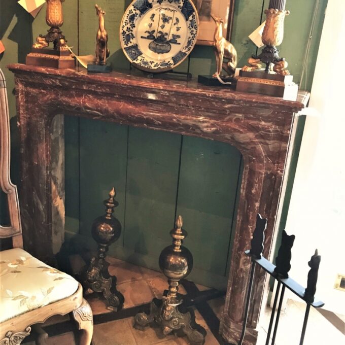 Very Rare 18th Century Red Marble Fireplace - Image 2