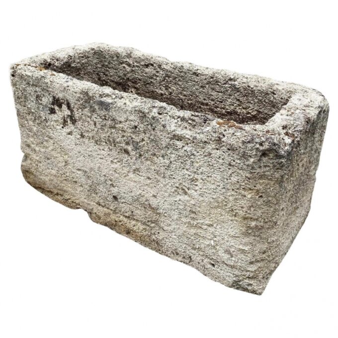 Hand Carved Stone Container Fountain Trough Basin Planter Antique Farm Sink CA