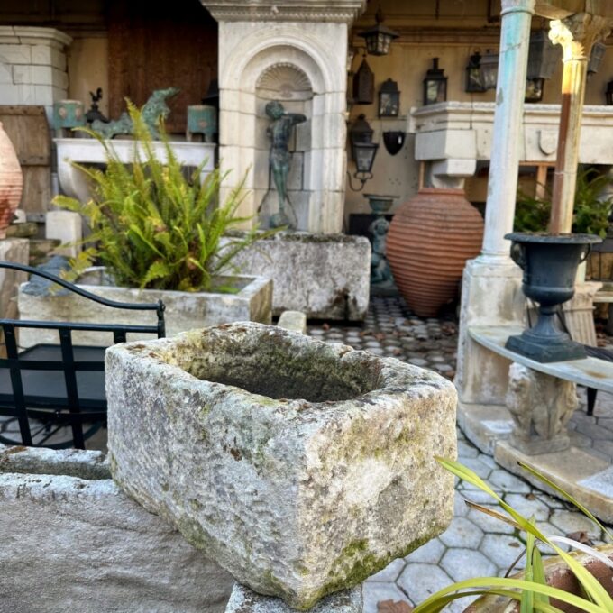 Hand Carved Stone Container Farm Sink Fountain Trough Basin Planter Antique LA - Image 3