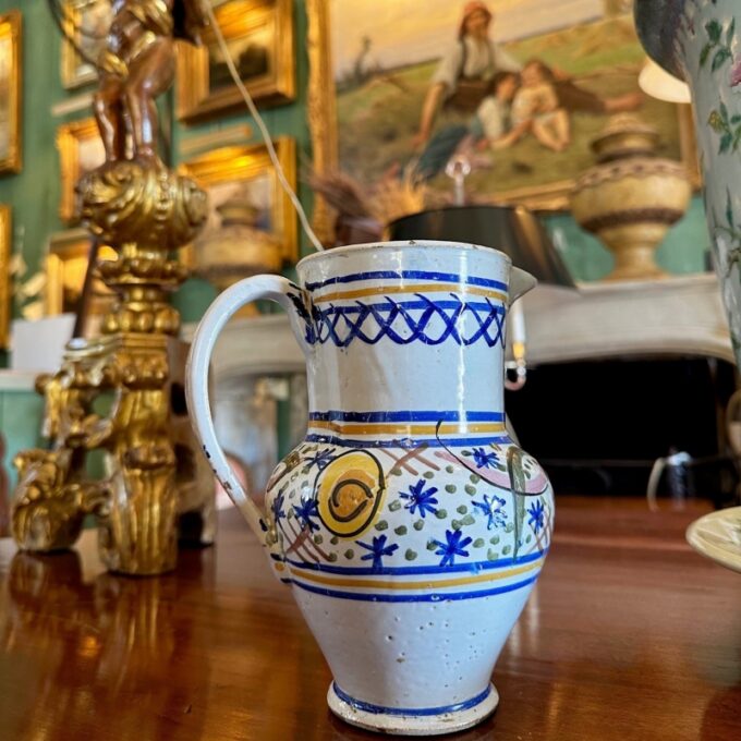 18th Century Spanish Talavera De La Reina Pitcher Jar Bucaro Botijo Antiques LA - Image 2