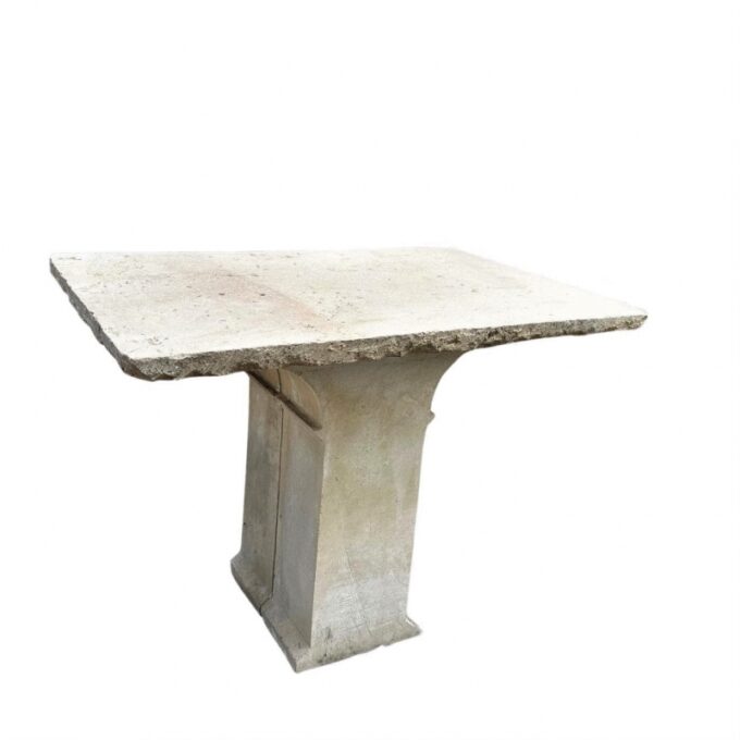19th Century Hand Carved Stone Antique Garden Coffee Outdoor Indoor Table Farm