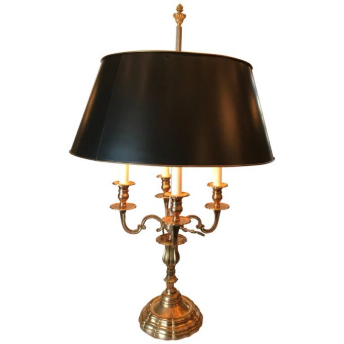 Bouillotte Side Table Lamp Mood Light Gilt Bronze Antique Dealer Los Angeles CA