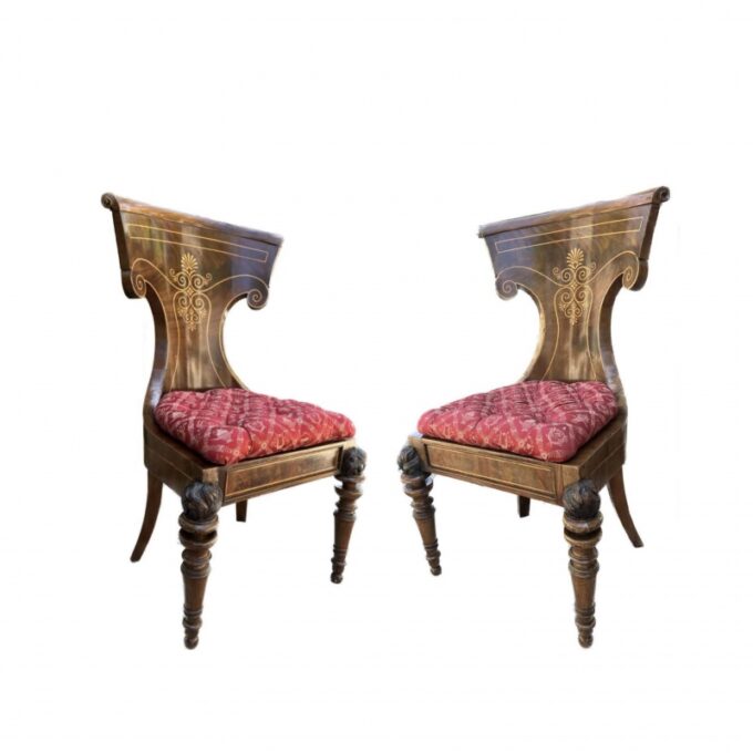Set Of Four 19th Century Russian Officer Chairs