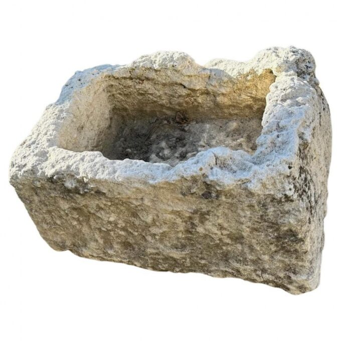 Hand Carved Stone Container Jardinière Trough Basin Planter Antique Farm Sink LA