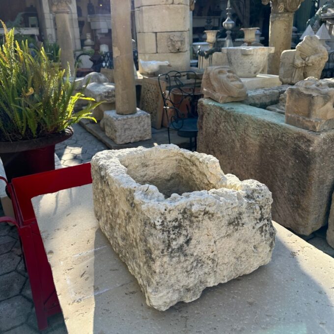 Hand Carved Stone Container Jardinière Trough Basin Planter Antique Farm Sink LA - Image 3