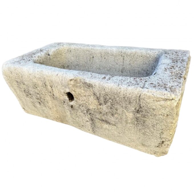 Hand Carved Stone Container Fountain Trough Basin Planter Antique Farm Sink LA