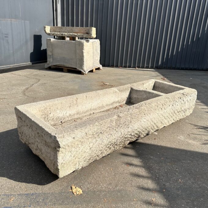 Hand Carved Stone Trough Fountain Basin Farm Sink Planter Firepit idea Rustic CA - Image 3