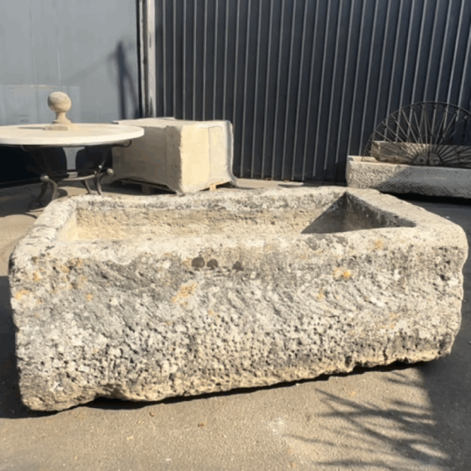 Hand Carved Stone Container Fountain Basin Tub Planter Firepit Trough Antique LA - Image 3