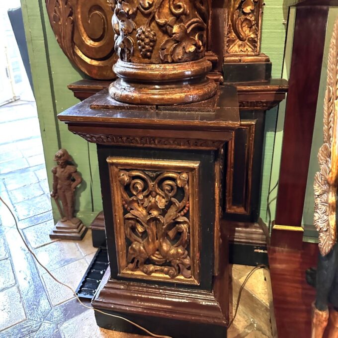 Grand 17th C. Viennese Baroque Archway Wood Door Surround Architectural Element - Image 4