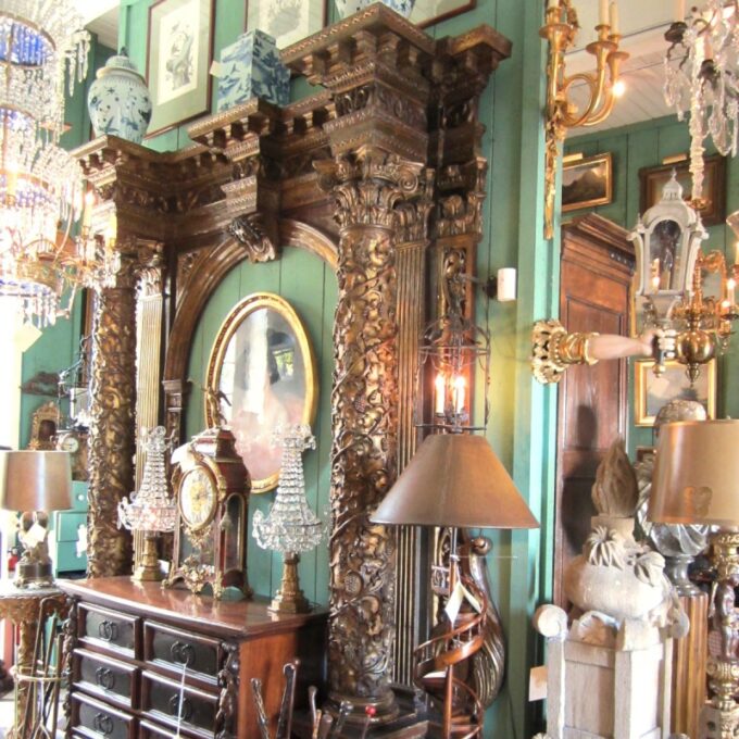Grand 17th C. Viennese Baroque Archway Wood Door Surround Architectural Element - Image 5