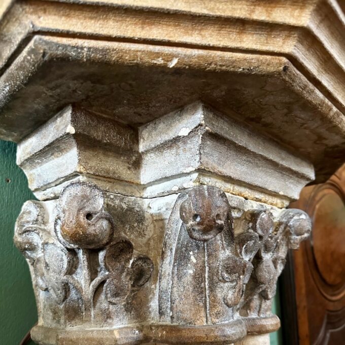 15th C. Gothic Limestone Benitier Fountain Basin Candle Holder Sink Antiques LA - Image 3