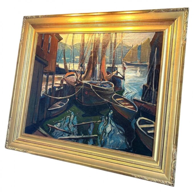 Seascape Painting Oil on Canvas by William Lester Stevens American Artist Sea LA