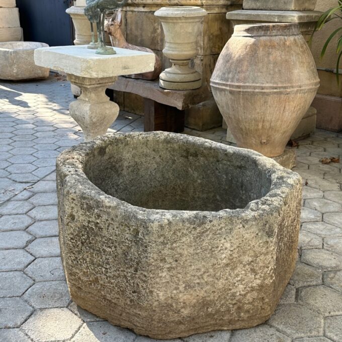Hand Carved Stone Wellhead center Fountain Basin Antique Fire Pit planter LA CA - Image 2