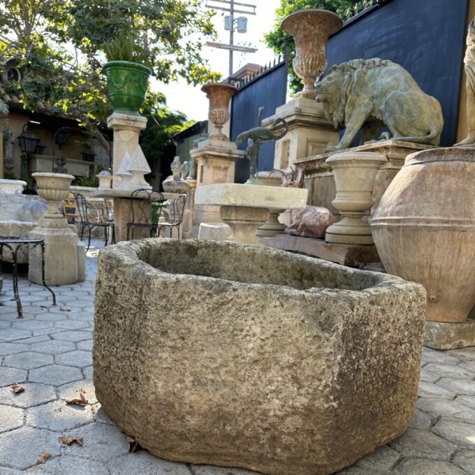 Hand Carved Stone Wellhead center Fountain Basin Antique Fire Pit planter LA CA - Image 3