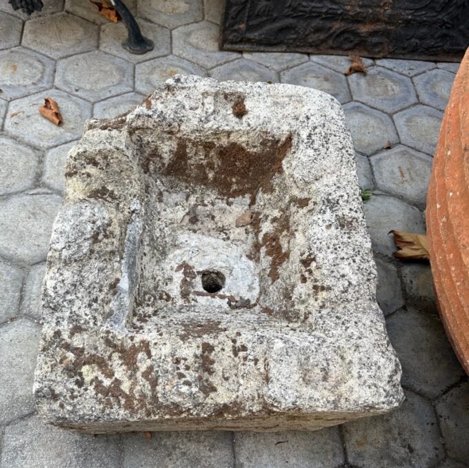 Rustic Hand Carved Stone Container Jardinière Trough Basin Antique Farm Sink - Image 5