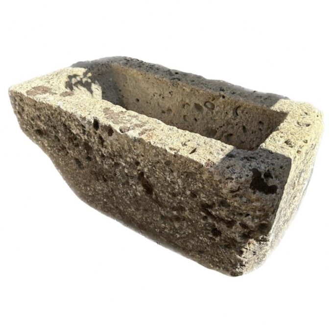 Farm Sink Hand Carved Stone Container Fountain Trough Basin Planter Antique LA - Image 2