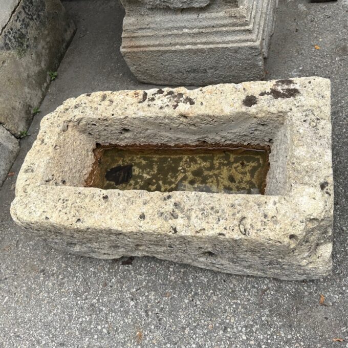 Farm Sink Hand Carved Stone Container Fountain Trough Basin Planter Antique LA - Image 4