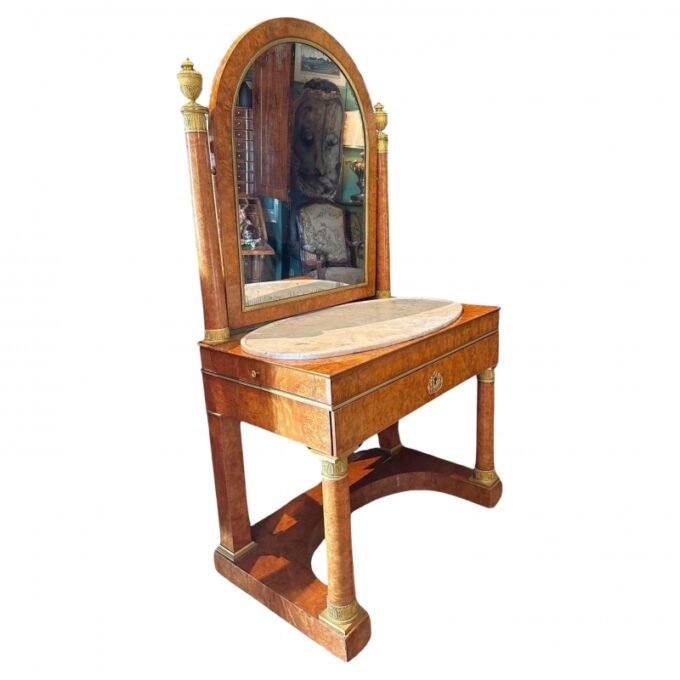 19th C. Dresser Ormolu Burl Elm Toilette Table Jacob Desmalter JACOB D.R.MESLE