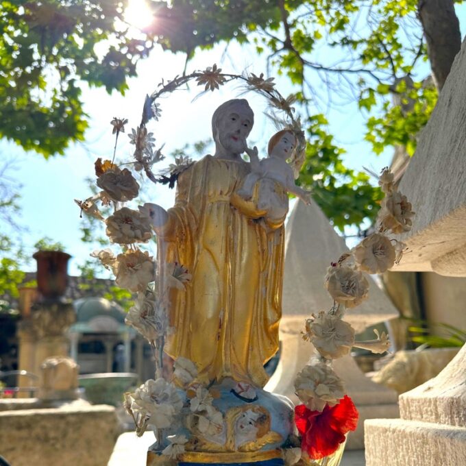 19th C. Santos Hand made statue Saint Joseph and child Antiques Los Angeles CA LA - Image 3