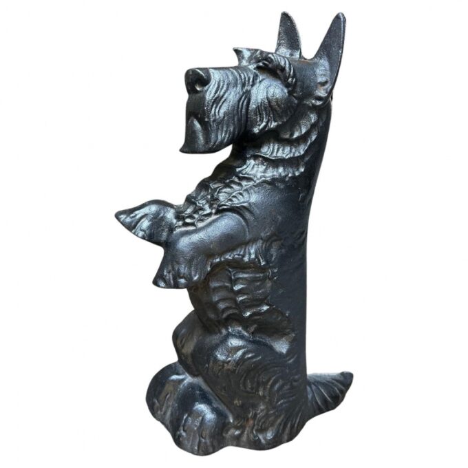 Black Dog Cast Iron Hand Painted Door Stop Decorative object house warming gift