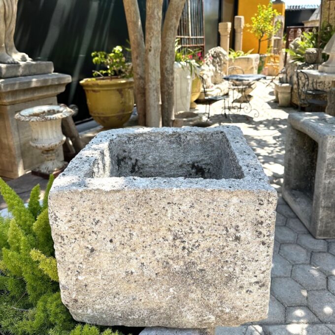 Hand Carved Stone Container Jardinière Trough Basin Planter Antique Farm Sink LA - Image 3