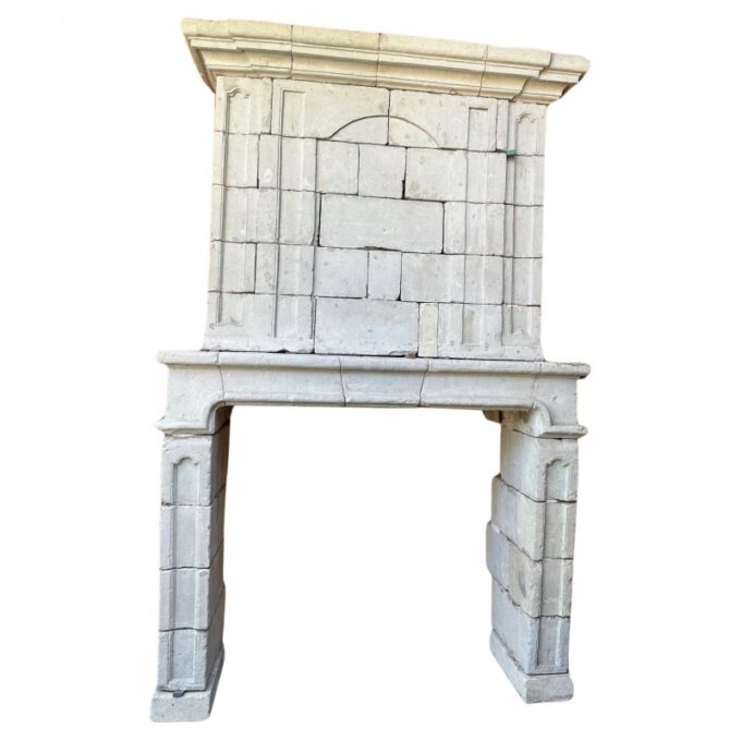 Reclaimed Antique Carved Stone Fireplace Mantle chimney surround Los Angeles CA