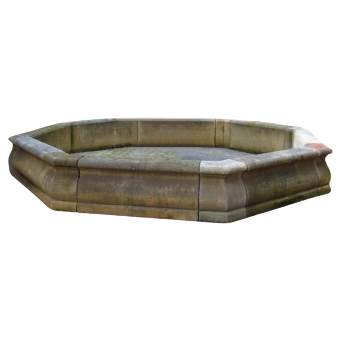 Huge Carved Stone Center Water Fountain Basin Architectural Element Antique CA