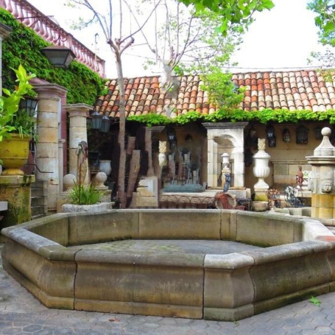 Huge Carved Stone Center Water Fountain Basin Architectural Element Antique CA - Image 2