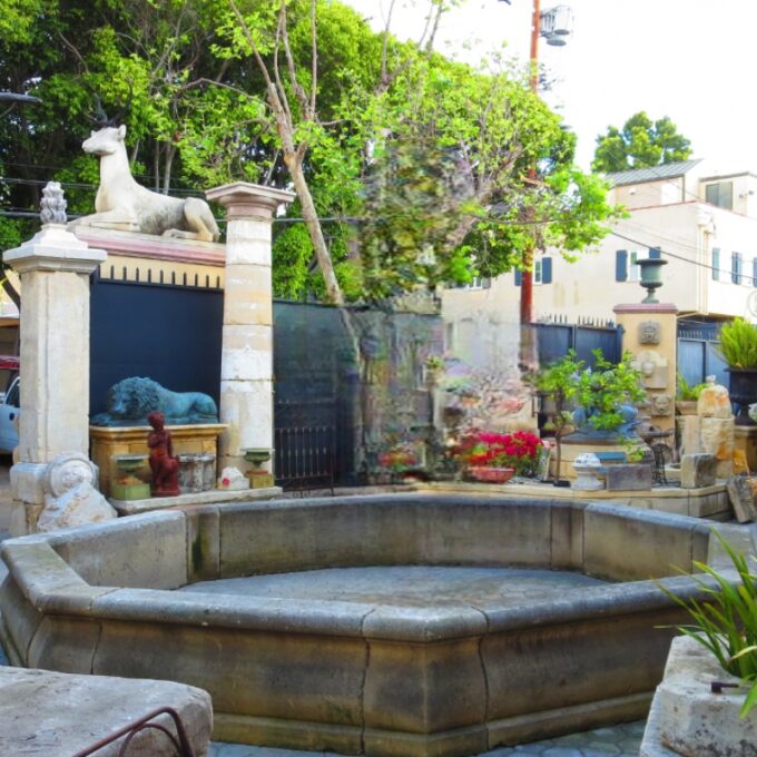 Huge Carved Stone Center Water Fountain Basin Architectural Element Antique CA - Image 5