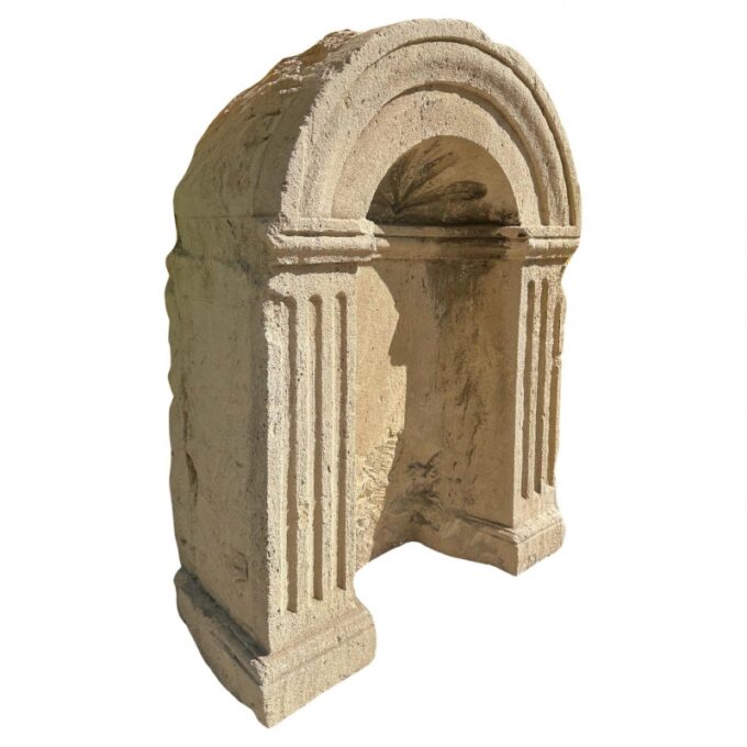 17th C. Hand Carved Stone Niche Wall Mount Plaque Architectural Element Antique