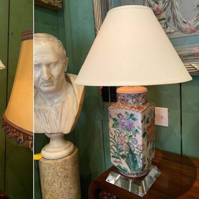 Pair Chinoiseries Oriental Vases on Modern Plexiglas Table lamps Antiques LA CA - Image 2