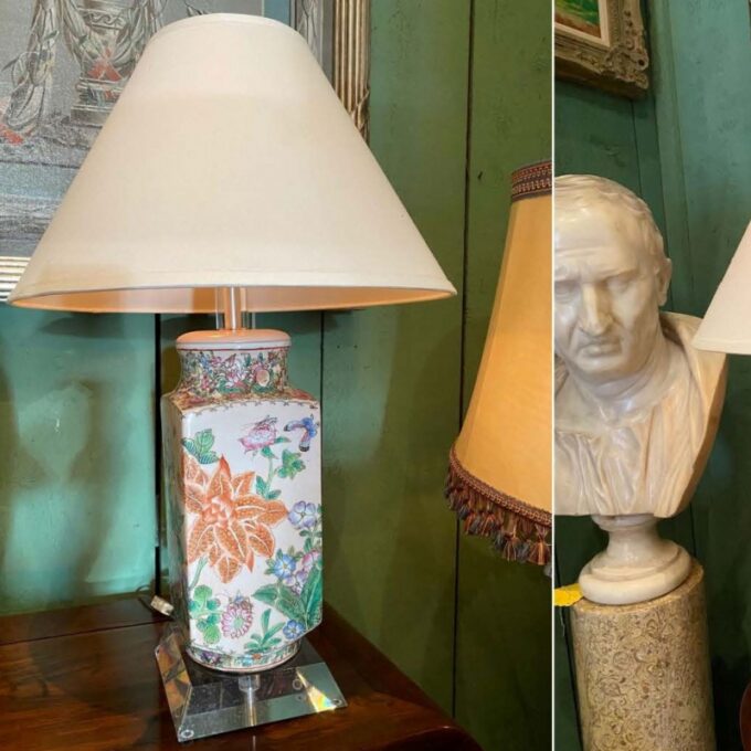 Pair Chinoiseries Oriental Vases on Modern Plexiglas Table lamps Antiques LA CA - Image 3