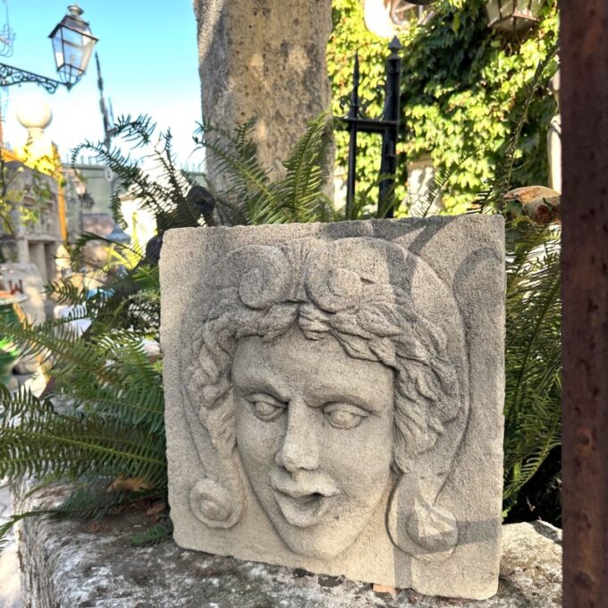 Hand Carved Stone Fountain head spout backsplash Antiques rustic wall mount CA - Image 2