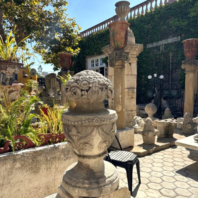 Hand Carved Stone Finial Decorative Architectural Element Urn Antiques landscape - Image 3