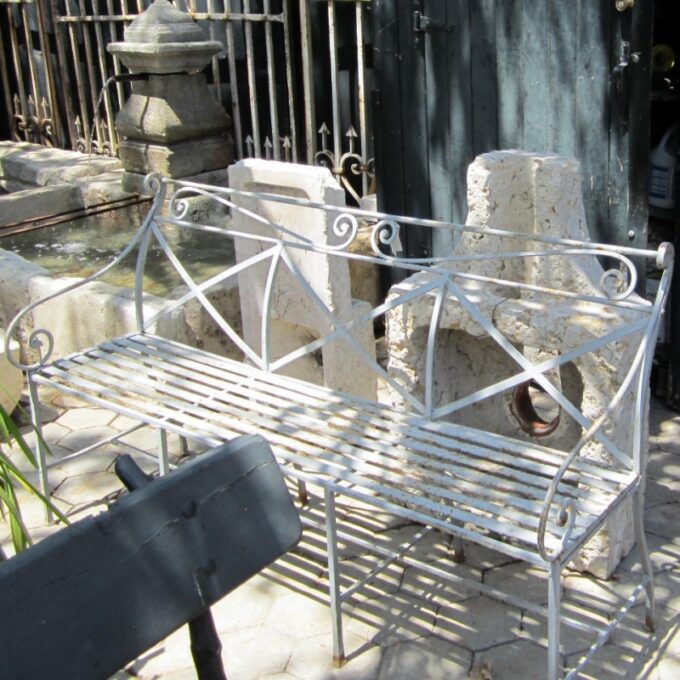 Early 20th C. Iron Garden Bench - Image 3
