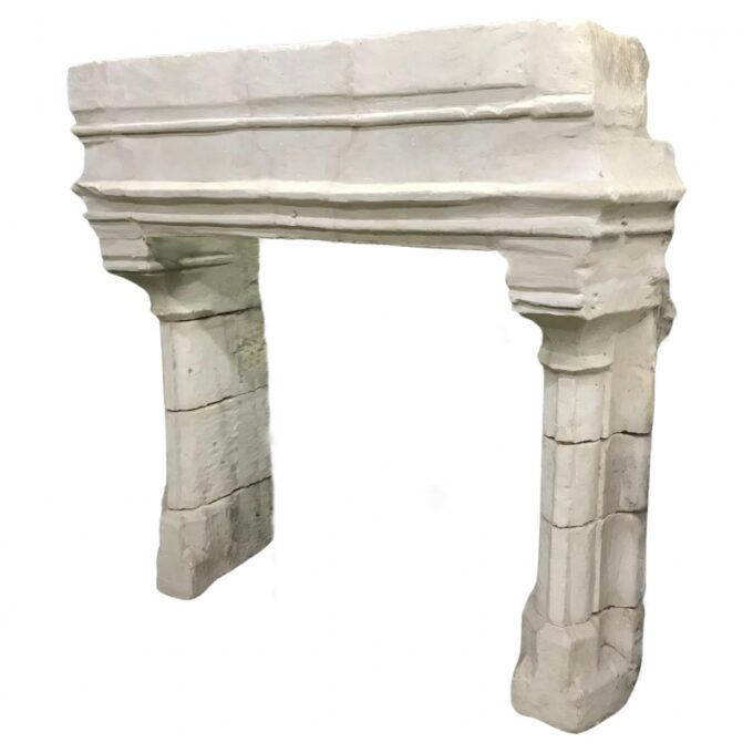 Rare Gothic Castle Limestone Chimney Mantle Chateau Fireplace Hand Carved Stone