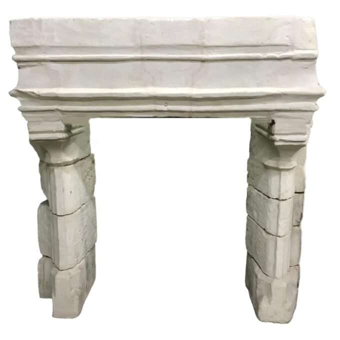 Rare Gothic Castle Limestone Chimney Mantle Chateau Fireplace Hand Carved Stone - Image 2