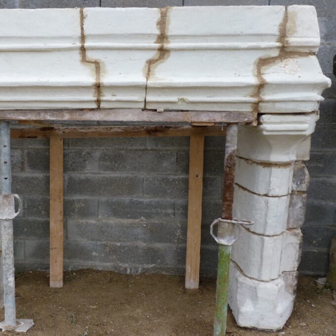 Rare Gothic Castle Limestone Chimney Mantle Chateau Fireplace Hand Carved Stone - Image 3