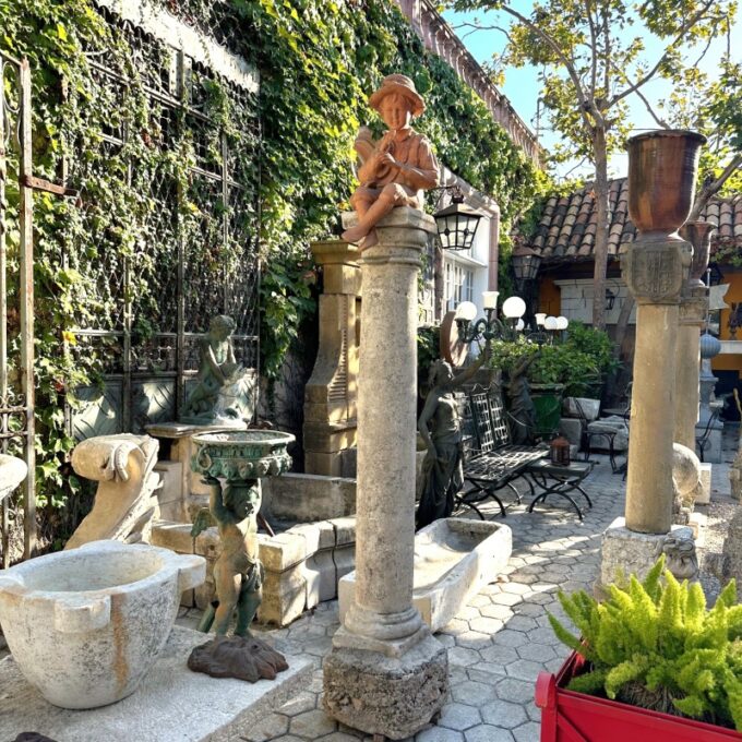 18th Century Hand Carved Stone Garden Column Architectural Elements Decorative - Image 4