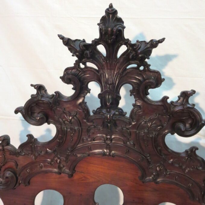 Fine Sculpted Colonial Portuguese 17th C. Jacaranda Bed Torsade Posts & finials - Image 3