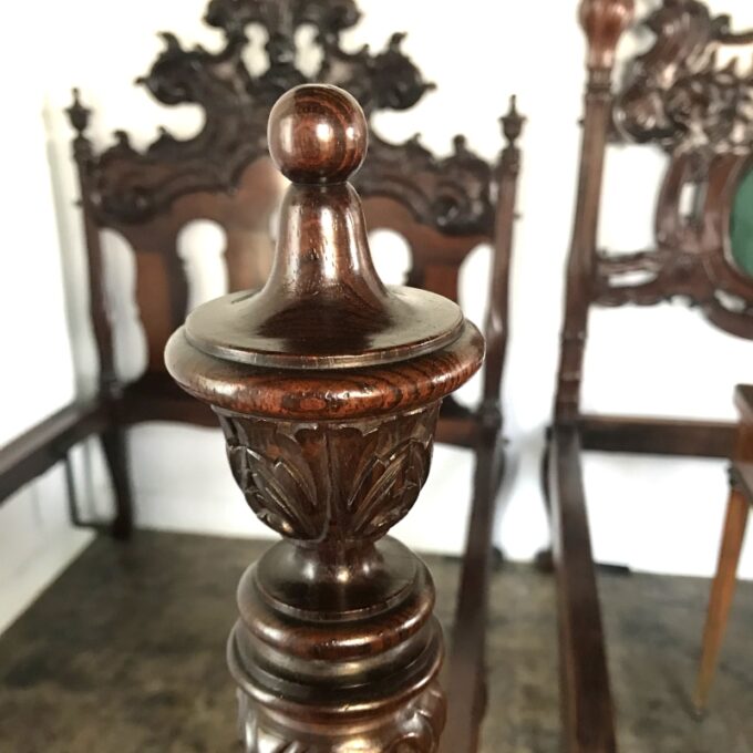 Fine Sculpted Colonial Portuguese 17th C. Jacaranda Bed Torsade Posts & finials - Image 5