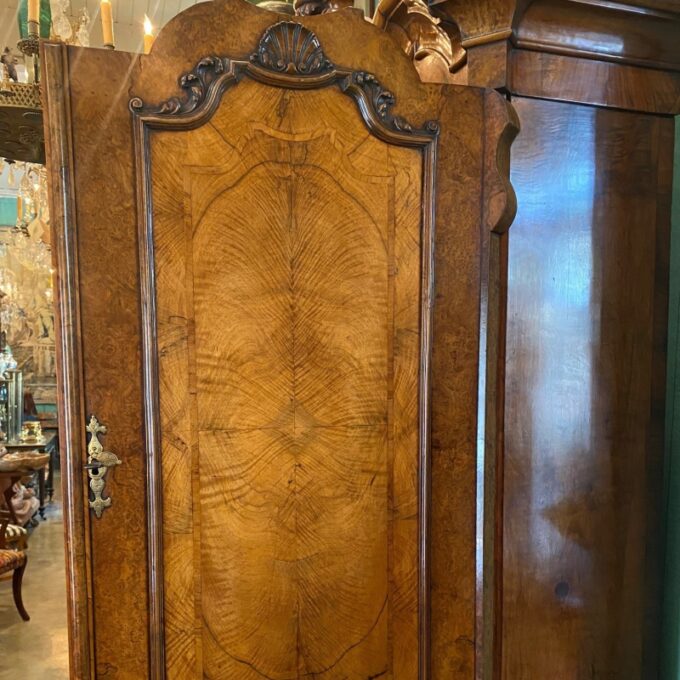 18th Century Dutch Burl Walnut Secretary Cabinet Scriban Desk Library Antique LA - Image 5