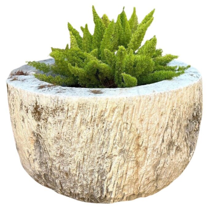 Round Hand Carved Fountain Basin Container Trough Planter Vessel jardinière CA