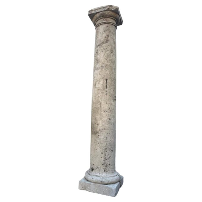 18th Century Hand Carved Stone Garden Column Architectural Elements Decorative