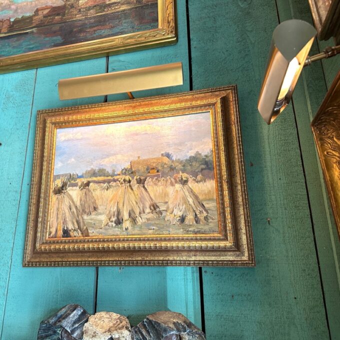 Painting Oil on Canvas Haystack Harvest Landscape & Light & Color Antiques LA CA - Image 2