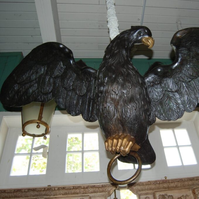 Large 19th Century Painted and Partial Gilt Eagle