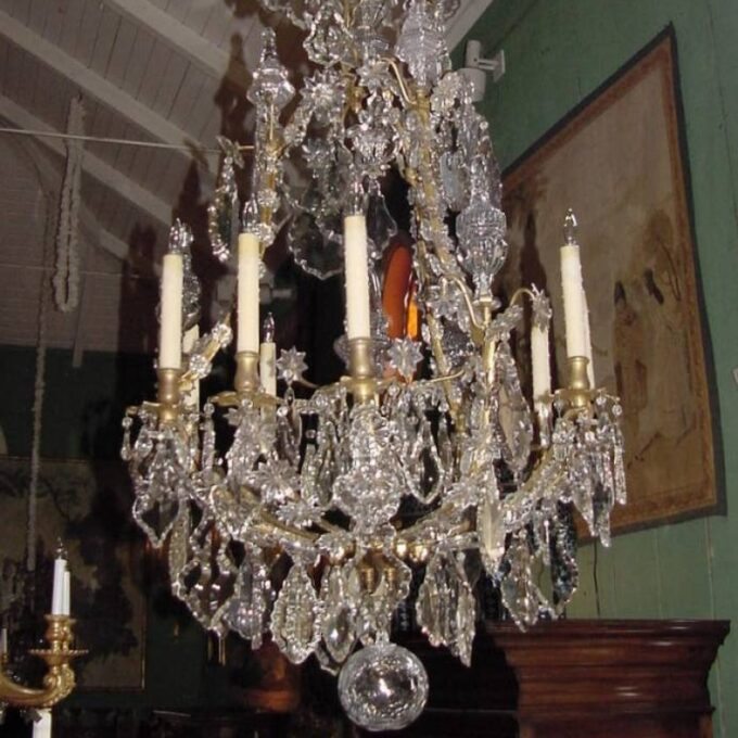 An Exquisite Gilded Bronze Baccarat Chandelier - Image 4