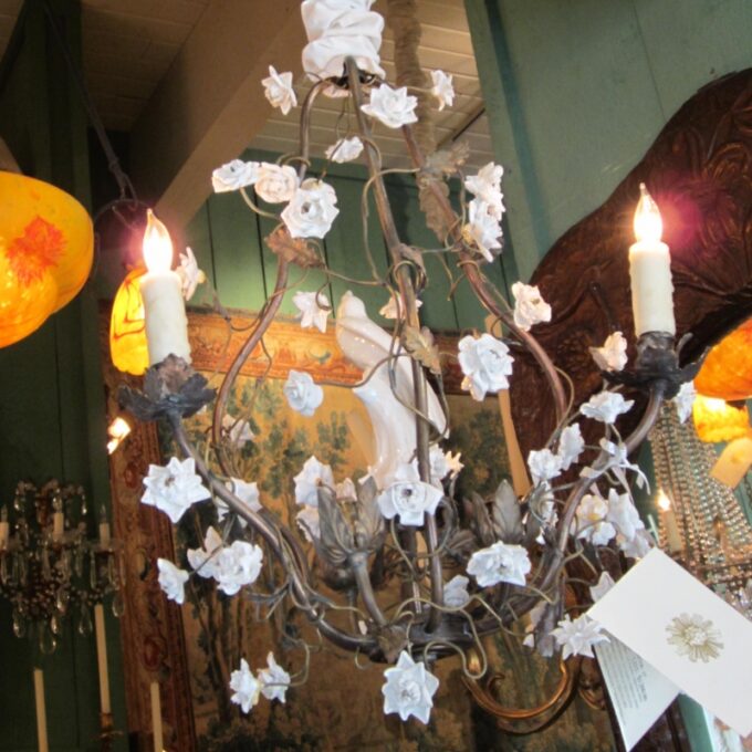 A Small 3 Light Birdcage Chandelier - Image 2